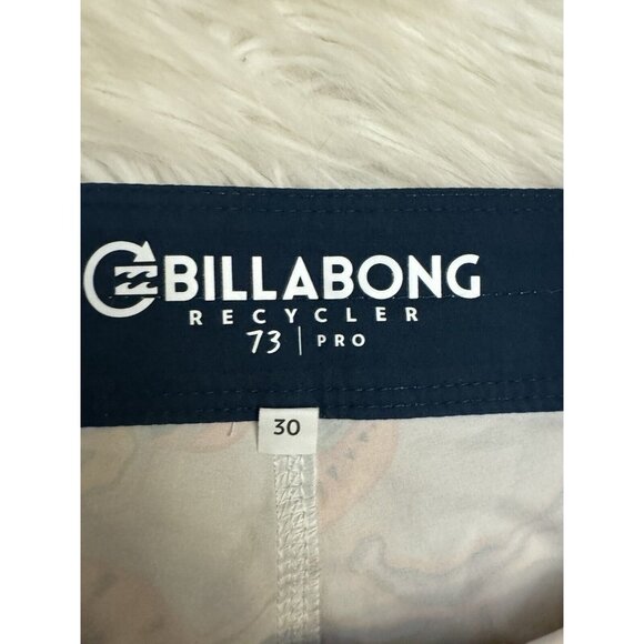 Billabong Size 30 Recycler 73 Pro Beige Orange Aqua Floral Board Shorts Swimsuit - Picture 4 of 8